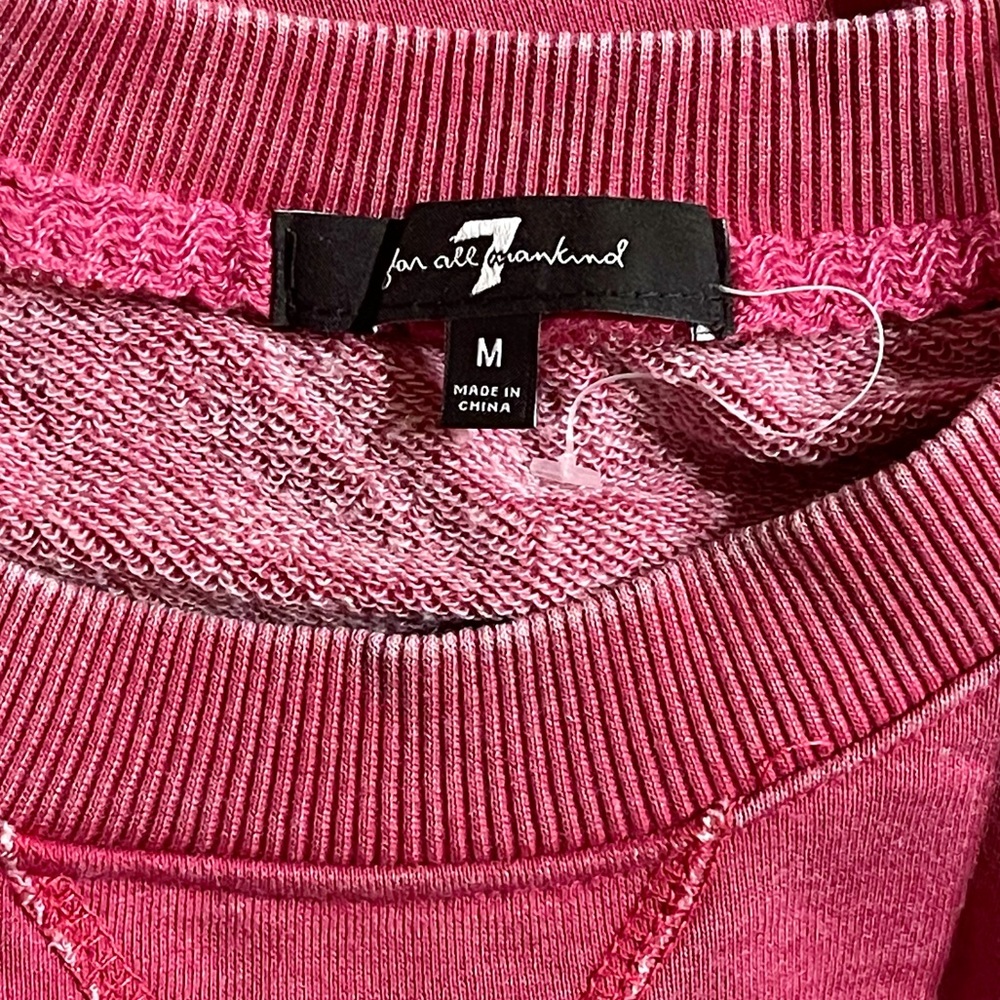 7 For All Mankind Raffle Shoulder Crop Sweatshirt - Picture 7 of 12